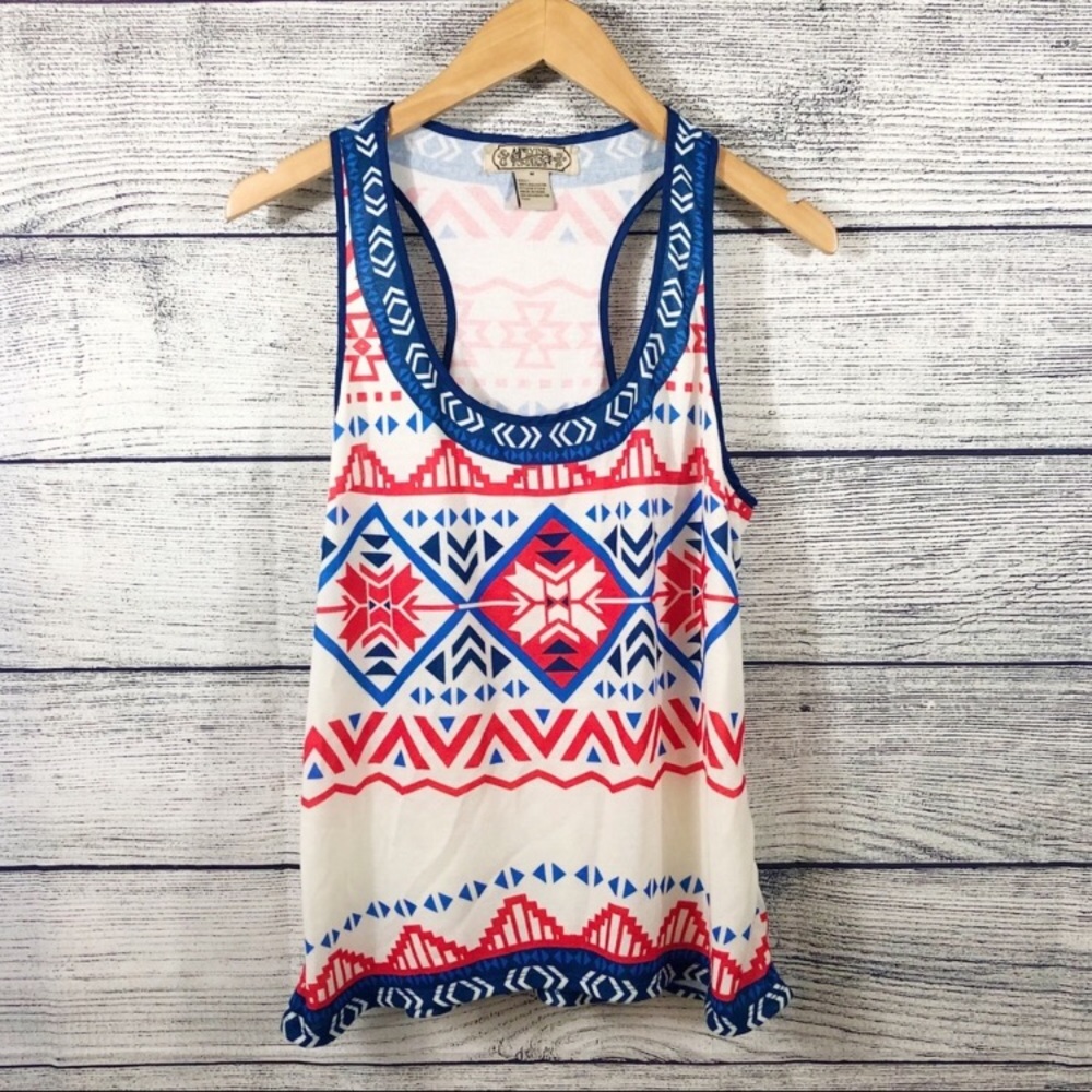 Flying Tomato Aztec print tank top Size medium